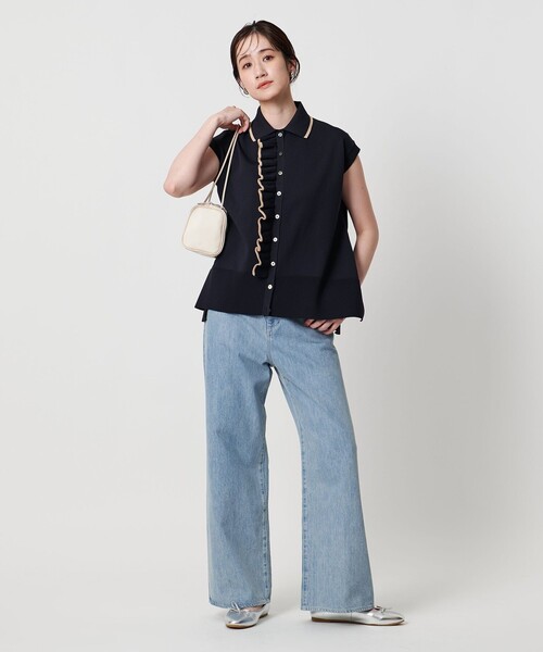 UNITED ARROWS（ユナイテッドアローズ）の「ミニマル フリル ベスト（ベスト・レディース・オフホワイト/ネイビー/ブラック/ダークグレー/ベージュ・FREE）」の6枚目の写真