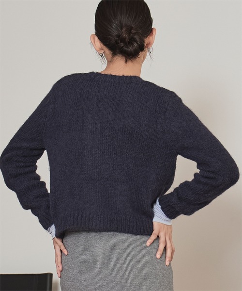 miette（ミエット）の「モヘヤタッチフリルニットカーディガン（カーディガン/ボレロ・レディース・パープル/ネイビー・M/S）」の10枚目の写真