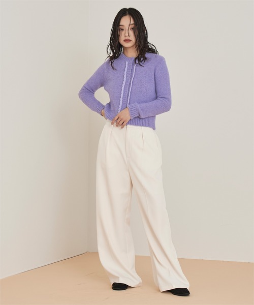 miette（ミエット）の「モヘヤタッチフリルニットカーディガン（カーディガン/ボレロ・レディース・パープル/ネイビー・M/S）」の15枚目の写真