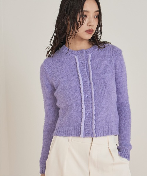 miette（ミエット）の「モヘヤタッチフリルニットカーディガン（カーディガン/ボレロ・レディース・パープル/ネイビー・M/S）」の16枚目の写真