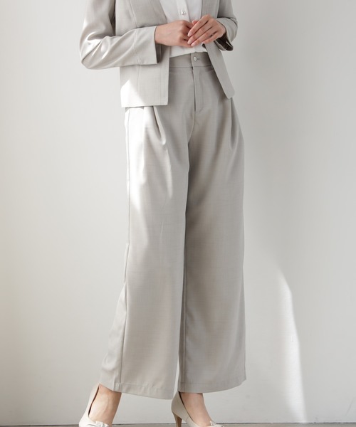 DRESS PLUS(ドレスプラス)の「きれいめ楽ちんワイドパンツ(その他パンツ・レディース・ブラック/サンドグレー・L/S/M)」の1枚目の写真