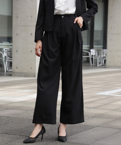 DRESS PLUS(ドレスプラス)の「きれいめ楽ちんワイドパンツ(その他パンツ・レディース・ブラック/サンドグレー・L/S/M)」の9枚目の写真