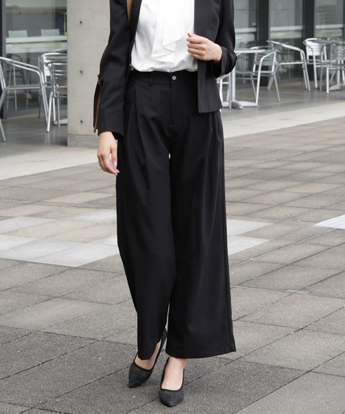 DRESS PLUS(ドレスプラス)の「きれいめ楽ちんワイドパンツ(その他パンツ・レディース・ブラック/サンドグレー・L/S/M)」の16枚目の写真