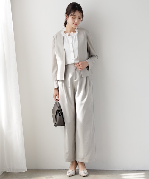DRESS PLUS(ドレスプラス)の「きれいめ楽ちんワイドパンツ(その他パンツ・レディース・ブラック/サンドグレー・L/S/M)」の6枚目の写真