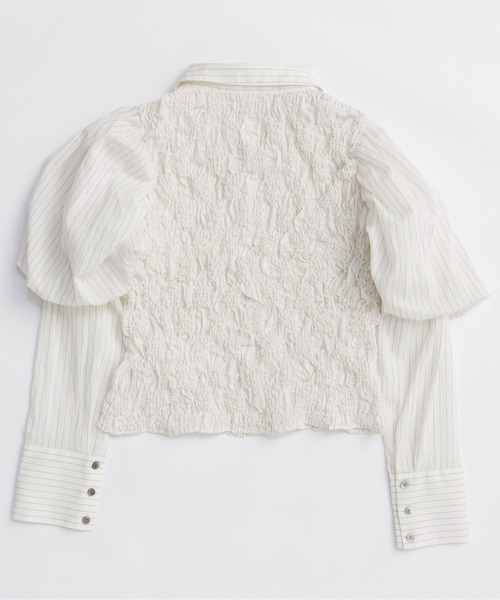 MAISON SPECIAL(メゾンスペシャル)の「Puff Sleeves Shirring Shirt/パフスリーブシャーリングシャツ(シャツ/ブラウス・レディース・ブラウン/ブラック/ホワイト・FREE)」の16枚目の写真