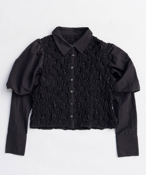 Puff Sleeves Shirring Shirt/パフスリーブシャーリングシャツ（シャツ