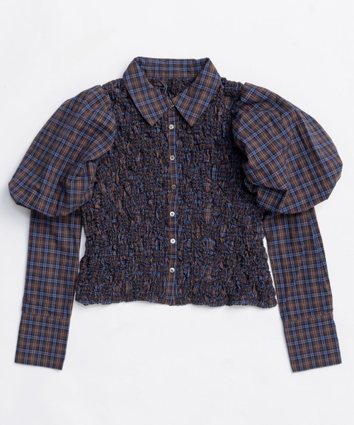 Puff Sleeves Shirring Shirt/パフスリーブシャーリングシャツ（シャツ
