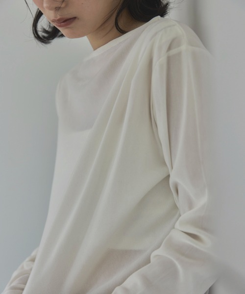 feepur（フェピュール）の「フロッキータックシアーロンTee（Tシャツ/カットソー・レディース・ブラウン/アイボリー/グレー・MEDIUM）」の11枚目の写真