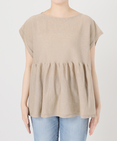 spic&span ギマコットンフレンチスリーブプルオーバー　ブルーA Spick & Span（スピックアンドスパン）の「《追加2》手洗い可