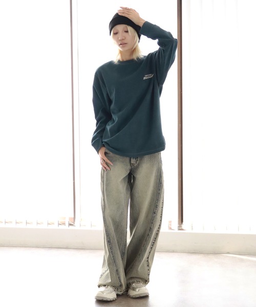Dickies(ディッキーズ)の「【GENUINE DICKIES/ジェニュインディッキーズ】ツイルポリスエード ドロスト プルオーバー(スウェット・メンズ・ブルー/アイボリー/ダークグリーン/スミクロ・M/XL/L)」の9枚目の写真