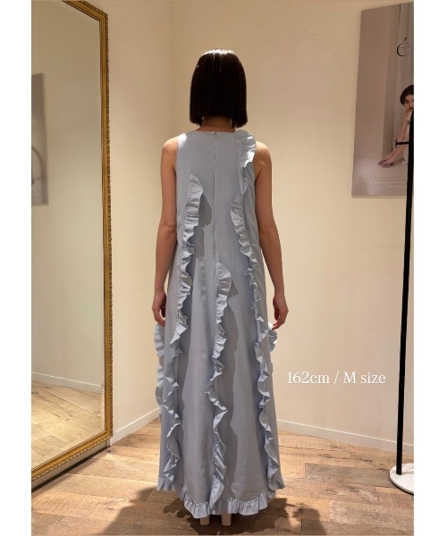 NOTREemor（ノートルエモア）の「ruffled wave frill dress（ワンピース・レディース・ホワイト/ブルー・MEDIUM/SMALL）」の7枚目の写真