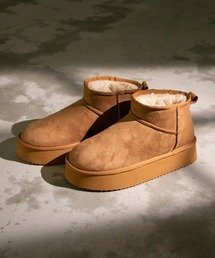 MEI（メイ）の「【MEI メイ】MOUTON BOOTS フェイクムートン ショートブーツ 厚底 / Lady’s（ブーツ・レディース）」