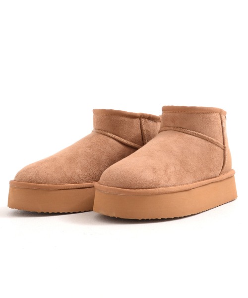 MEI(メイ)の「【MEI メイ】MOUTON BOOTS フェイクムートン ショートブーツ 厚底 / Lady’s(ブーツ・レディース・ブラック/キャメル・L/M/S)」の15枚目の写真