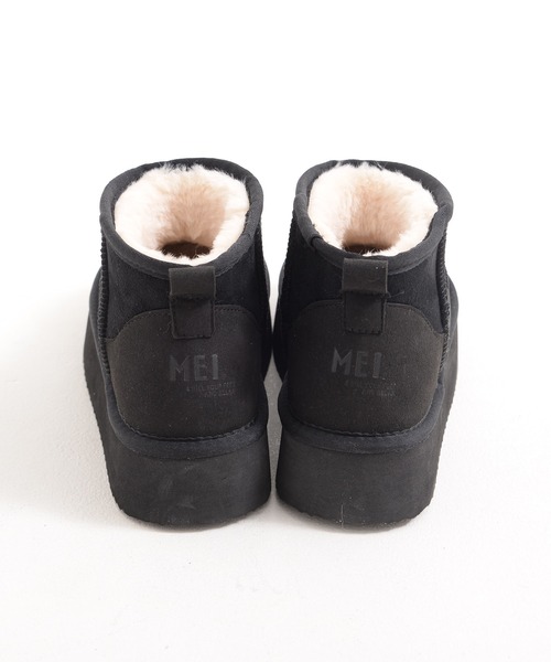 MEI(メイ)の「【MEI メイ】MOUTON BOOTS フェイクムートン ショートブーツ 厚底 / Lady’s(ブーツ・レディース・ブラック/キャメル・L/M/S)」の6枚目の写真