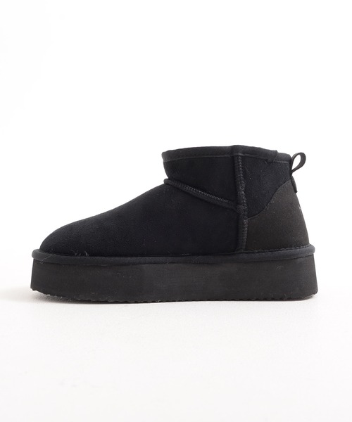 MEI(メイ)の「【MEI メイ】MOUTON BOOTS フェイクムートン ショートブーツ 厚底 / Lady’s(ブーツ・レディース・ブラック/キャメル・L/M/S)」の8枚目の写真