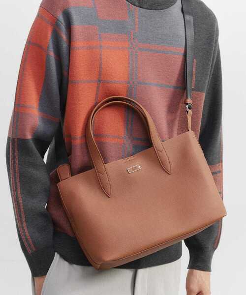 TAKEO KIKUCHI（タケオキクチ）の「2WAYミニトート（トートバッグ・メンズ・ターコイズブルー系/ブラック/ライトブルー/オフホワイト/ブルー系その他/ダークオレンジ・00）」の9枚目の写真
