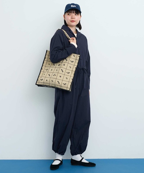 I am I in fact...（アイアムアイインファクト）の「●BLOCK TILE CHECK トートバッグ（トートバッグ・レディース・ベージュ/ブラック・FREE）」の8枚目の写真