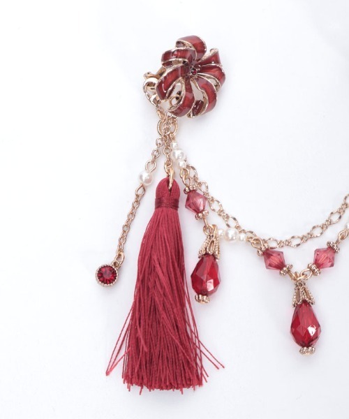 彼岸花イヤリング＆襟クリップ（チャーム）｜axes femme（アクシーズ