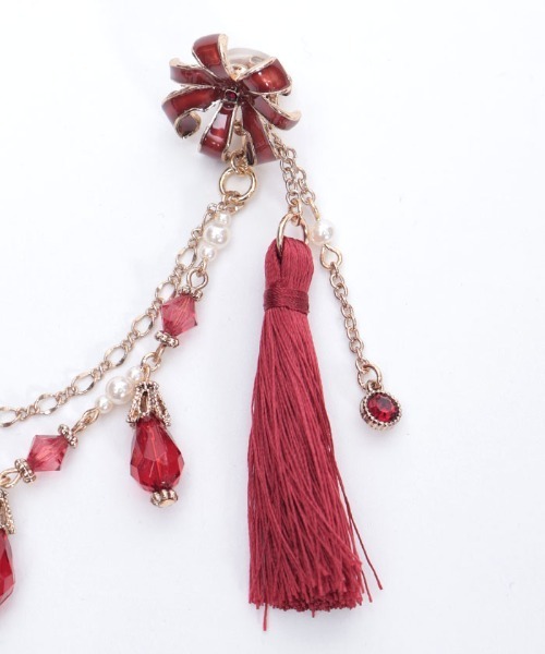 彼岸花イヤリング＆襟クリップ（チャーム）｜axes femme（アクシーズ