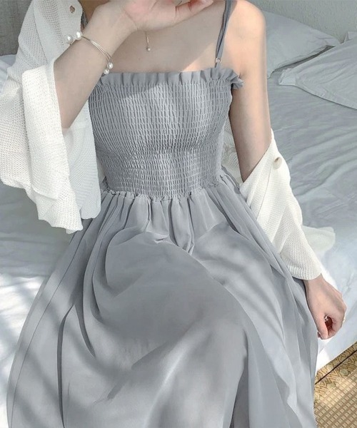 Miniministore(ミニミニストア)の「キャミワンピース カーディガン2点セット(ワンピース・レディース・ホワイト×グレー・FREE)」の20枚目の写真