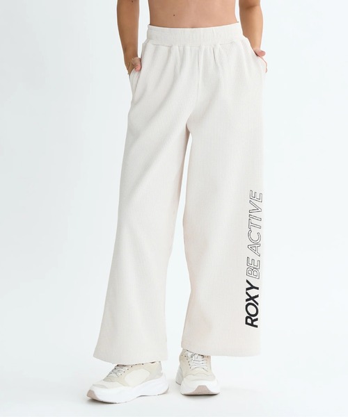 ROXY(ロキシー)の「BE ACTIVE PANTS/ロキシー速乾UVケアウエストゴムワッフルストレートワイドパンツ(その他パンツ・レディース・ホワイト/ブラック/カモフラージュ・MEDIUM/SMALL/LARGE)」の1枚目の写真