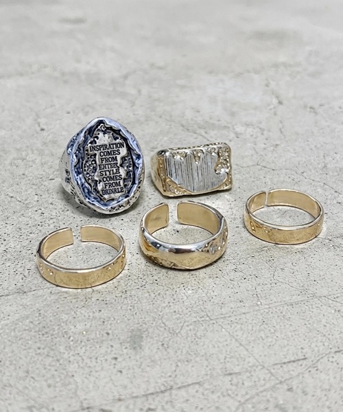 1004ST(イチマルマルヨンエスティ―)の「5つSET シルバー リング(リング・メンズ・シルバー/シルバー系その他/シルバー系その他2/ゴールド/シルバー系その他3・21号/F)」の5枚目の写真