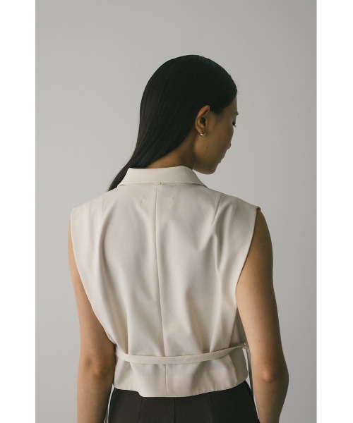 STYLEMIXER(スタイルミキサー)の「ショートテーラーベスト(ベスト・レディース・アイボリー/ブラック・FREE)」の6枚目の写真