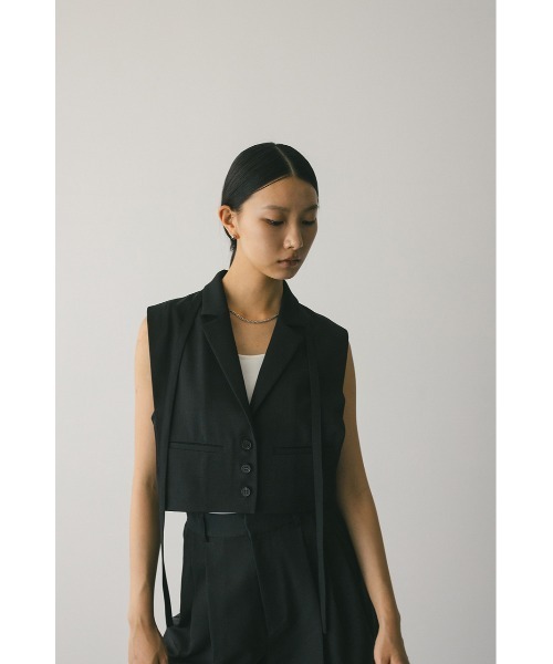 STYLEMIXER(スタイルミキサー)の「ショートテーラーベスト(ベスト・レディース・アイボリー/ブラック・FREE)」の17枚目の写真