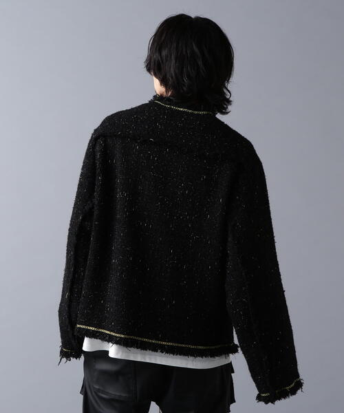 ダンケシェーン　2020 danke schon テーラドジャケット　ジャケット DankeSchon/ダンケシェーン/CHAIN EMBROIDERY TWEED JACKET