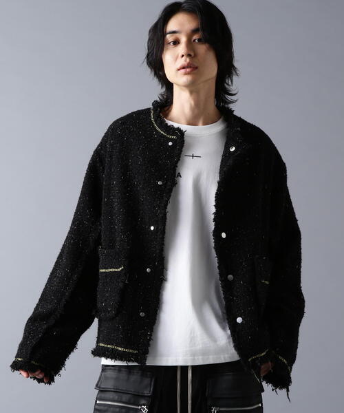 DankeSchon/ダンケシェーン/CHAIN EMBROIDERY TWEED JACKET