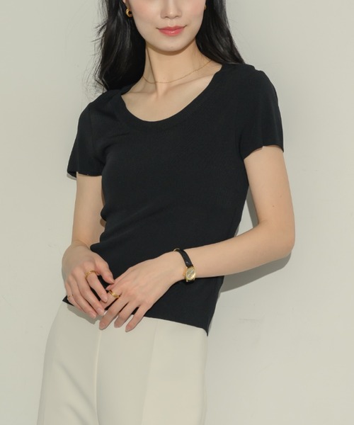 NEUNA(ヌナ)の「ニットクルーネックT(Tシャツ/カットソー・レディース・アイボリー/レッド/ブラック・FREE)」の10枚目の写真