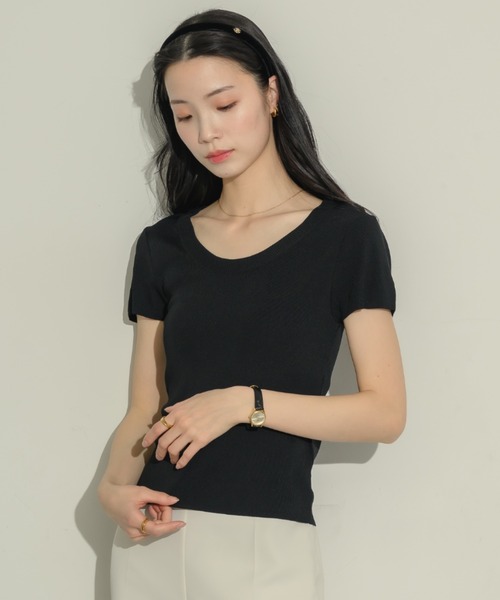 NEUNA(ヌナ)の「ニットクルーネックT(Tシャツ/カットソー・レディース・アイボリー/レッド/ブラック・FREE)」の12枚目の写真