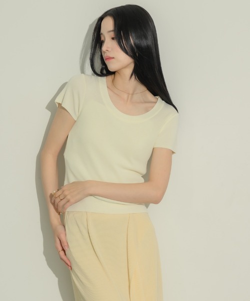 NEUNA(ヌナ)の「ニットクルーネックT(Tシャツ/カットソー・レディース・アイボリー/レッド/ブラック・FREE)」の19枚目の写真