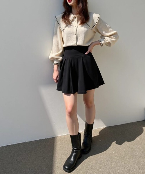 cammie(キャミー)の「ワイドカラーデザインブラウストップス(シャツ/ブラウス・レディース・レッド/アイボリー/ブラック・M/L)」の13枚目の写真