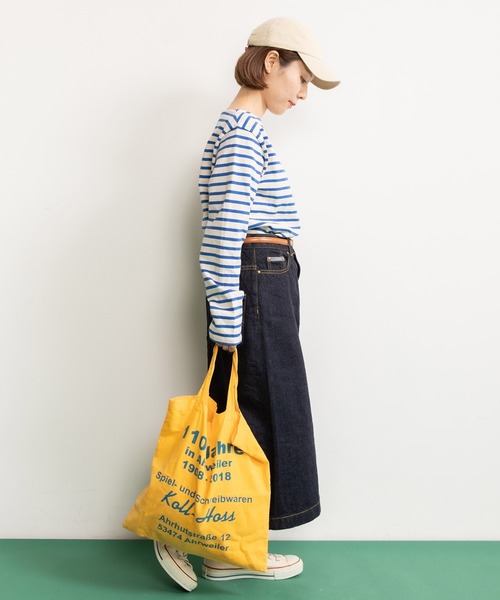 CHILD WOMAN（チャイルドウーマン）の「16/2空紡糸ボーダー チェリー刺繍プルオーバー（Tシャツ/カットソー・レディース・ブルー/アイボリー/レッド/ネイビー・FREE）」の16枚目の写真