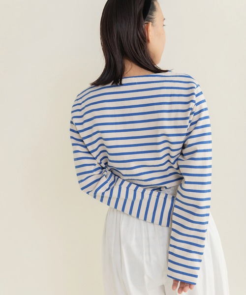 CHILD WOMAN（チャイルドウーマン）の「16/2空紡糸ボーダー チェリー刺繍プルオーバー（Tシャツ/カットソー・レディース・ブルー/アイボリー/レッド/ネイビー・FREE）」の21枚目の写真