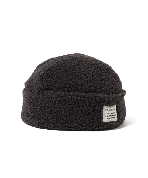 BEAMS mini(ビームスミニ)の「ボアロール キャップ 2025FW(ハット・キッズ・ホワイト系その他5/チャコールグレー・ONE SIZE)」の2枚目の写真