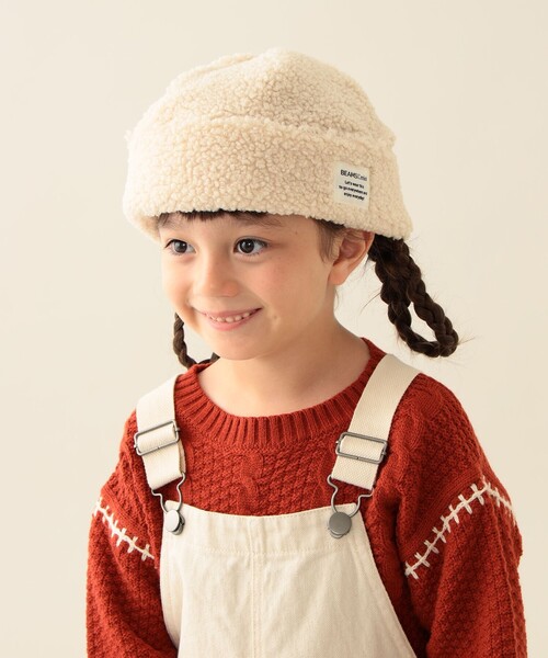 BEAMS mini(ビームスミニ)の「ボアロール キャップ 2025FW(ハット・キッズ・ホワイト系その他5/チャコールグレー・ONE SIZE)」の3枚目の写真