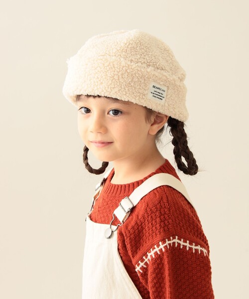 BEAMS mini(ビームスミニ)の「ボアロール キャップ 2025FW(ハット・キッズ・ホワイト系その他5/チャコールグレー・ONE SIZE)」の4枚目の写真