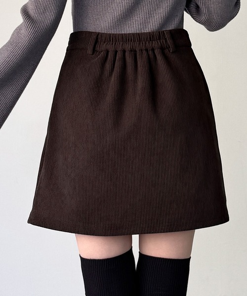 セール】裏起毛コーデュロイミニスカート（スカート）｜JUNOAH