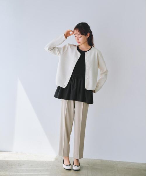 index(インデックス)の「ラメピンストライプイージーテーパードパンツ【洗濯機洗い可/ストレッチ】(その他パンツ・レディース・サンドベージュ/ベージュ/チャコールグレー・40/42/36/38)」の13枚目の写真