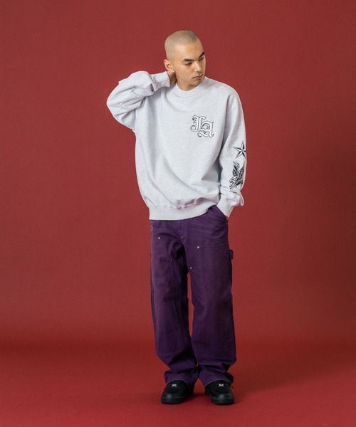 XLARGE（エクストララージ）の「VARSITY CREWNECK SWEATSHIRT（スウェット・メンズ・ブラック/アッシュ/オリーブ・S/M/L/XL）」の7枚目の写真