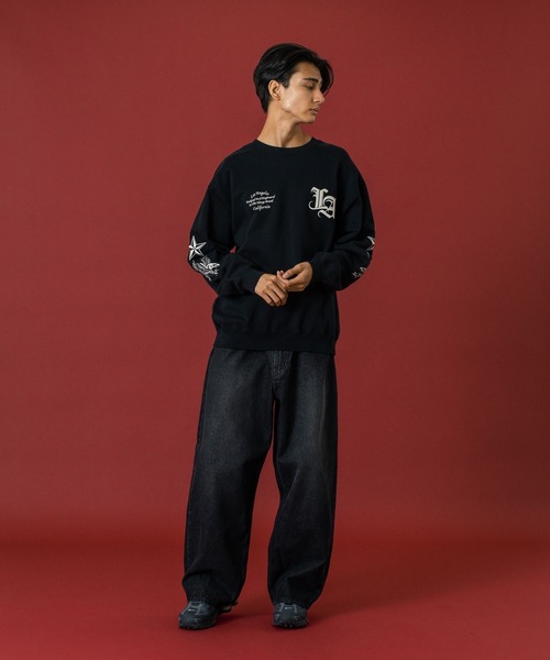 XLARGE（エクストララージ）の「VARSITY CREWNECK SWEATSHIRT（スウェット・メンズ・ブラック/アッシュ/オリーブ・S/M/L/XL）」の10枚目の写真