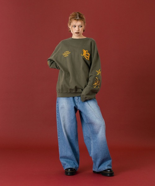 XLARGE（エクストララージ）の「VARSITY CREWNECK SWEATSHIRT（スウェット・メンズ・ブラック/アッシュ/オリーブ・S/M/L/XL）」の18枚目の写真