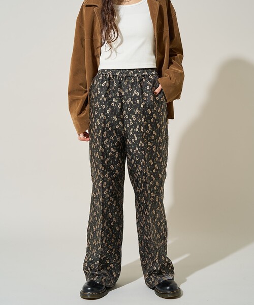 TOMORROWLAND collection フラワージャガード　パンツ エテフルールジャカード ワイドストレートパンツ