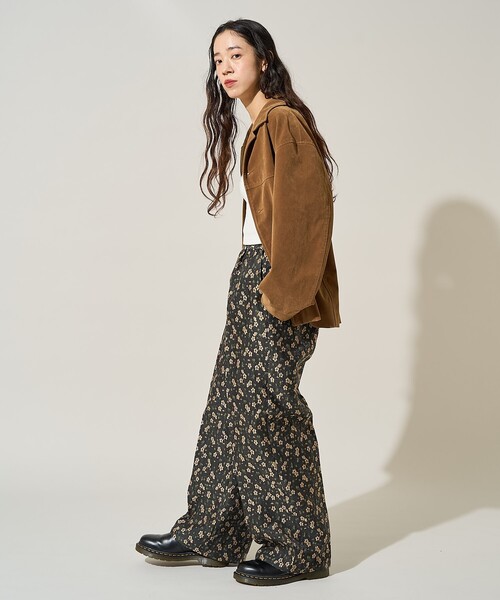 FREAK'S STORE(フリークスストア)の「クロッケフラワージャガード パンツ<セットアップ対応>(その他パンツ・レディース・ブルー/グリーン・SMALL/MEDIUM)」の12枚目の写真