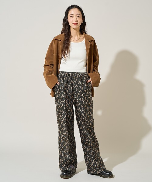 FREAK'S STORE(フリークスストア)の「クロッケフラワージャガード パンツ<セットアップ対応>(その他パンツ・レディース・ブルー/グリーン・SMALL/MEDIUM)」の14枚目の写真