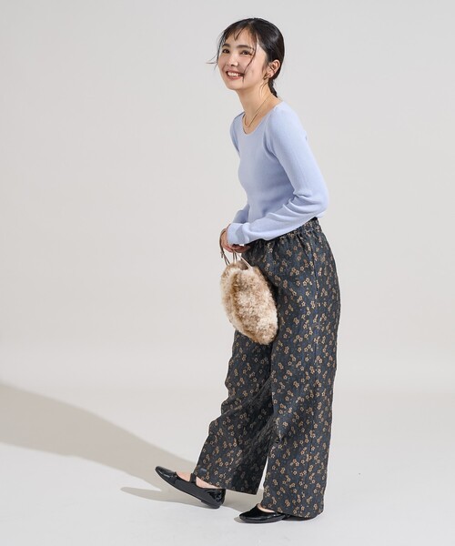 クロッケフラワージャガード パンツ＜セットアップ対応