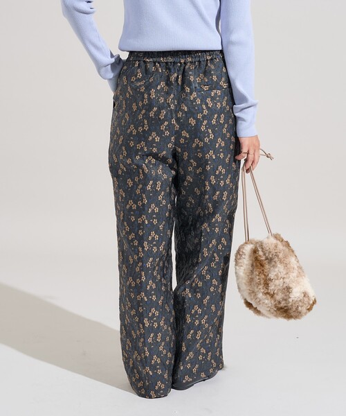 ブラミンク　未使用SUMMER フラワージャガードドロストパンツ セール】クロッケフラワージャガード パンツ＜セットアップ対応