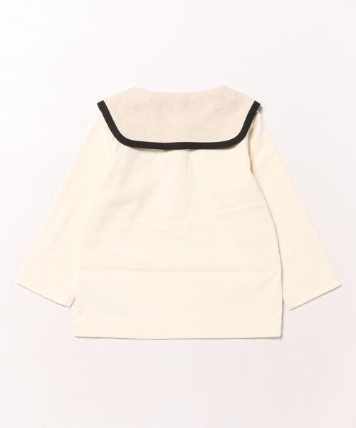 maarook（マルーク）の「スムース杢ツイル丸襟ブルオーバー（Tシャツ/カットソー・キッズ・オートミール・80ｃｍ/90cm/110cm/100cm/120cm/130cm）」の2枚目の写真